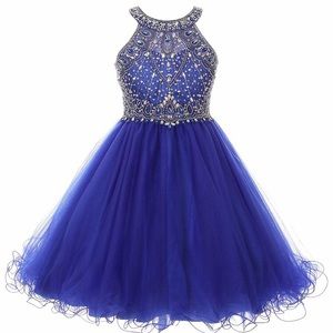 Royal blue girls cocktail dress